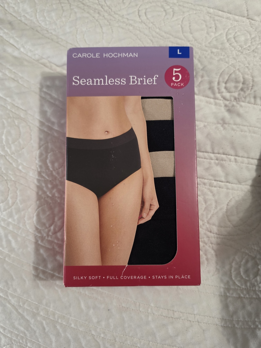 Midnight by Carole Hochman Seamless Briefs - Black & Beige (5-Pack)